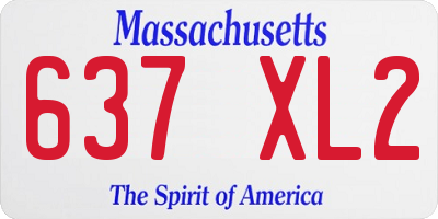 MA license plate 637XL2