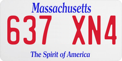 MA license plate 637XN4