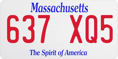 MA license plate 637XQ5