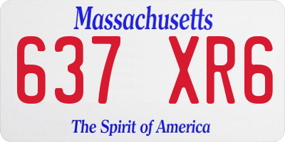 MA license plate 637XR6