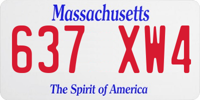 MA license plate 637XW4