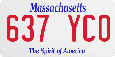 MA license plate 637YC0