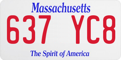 MA license plate 637YC8