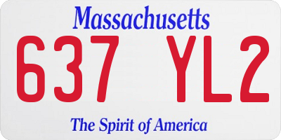 MA license plate 637YL2