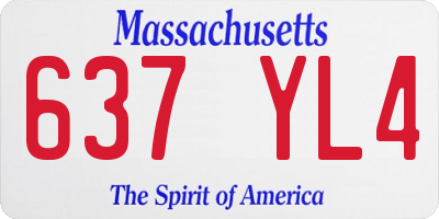 MA license plate 637YL4