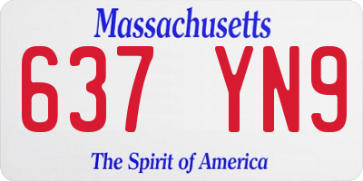 MA license plate 637YN9