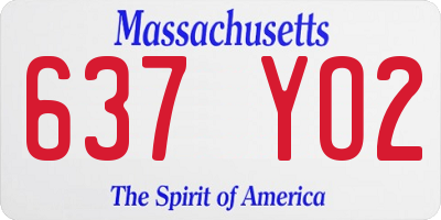 MA license plate 637YO2