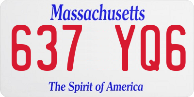 MA license plate 637YQ6