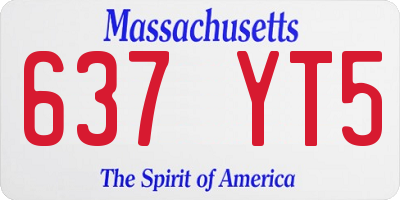 MA license plate 637YT5