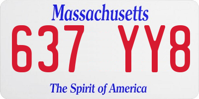 MA license plate 637YY8