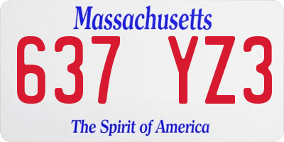 MA license plate 637YZ3