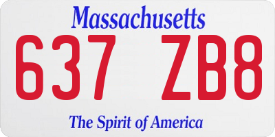 MA license plate 637ZB8