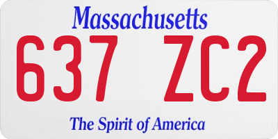 MA license plate 637ZC2