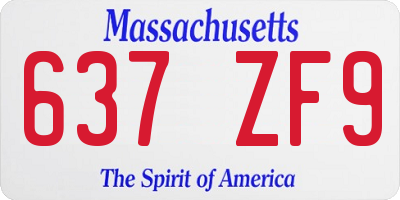 MA license plate 637ZF9