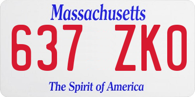 MA license plate 637ZK0