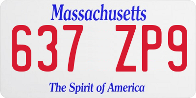 MA license plate 637ZP9