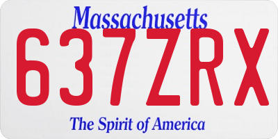MA license plate 637ZRX