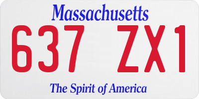MA license plate 637ZX1