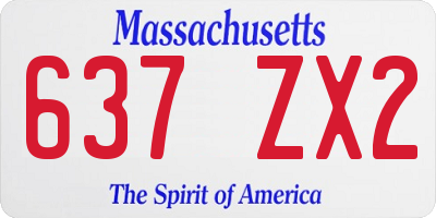 MA license plate 637ZX2