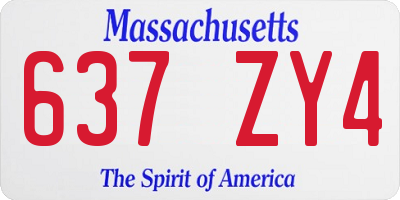 MA license plate 637ZY4