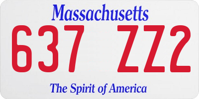 MA license plate 637ZZ2