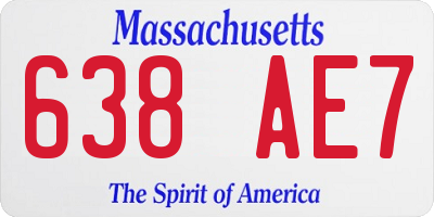MA license plate 638AE7