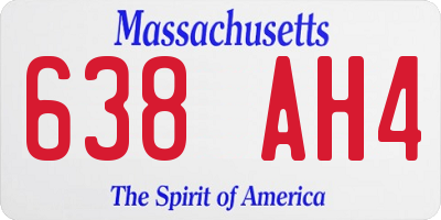MA license plate 638AH4