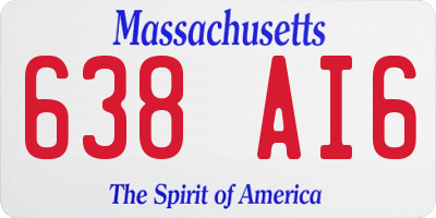 MA license plate 638AI6