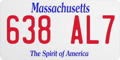 MA license plate 638AL7