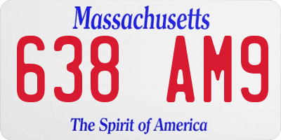 MA license plate 638AM9