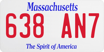 MA license plate 638AN7