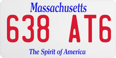 MA license plate 638AT6