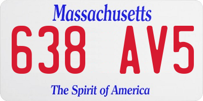 MA license plate 638AV5