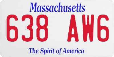 MA license plate 638AW6