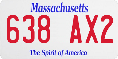MA license plate 638AX2