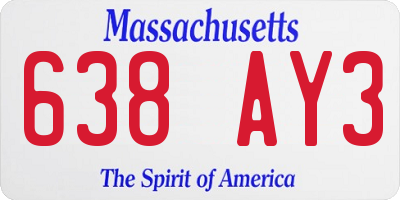 MA license plate 638AY3