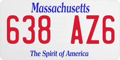 MA license plate 638AZ6