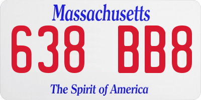 MA license plate 638BB8