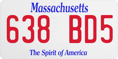 MA license plate 638BD5
