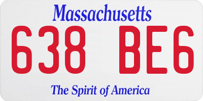 MA license plate 638BE6