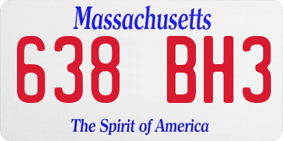 MA license plate 638BH3
