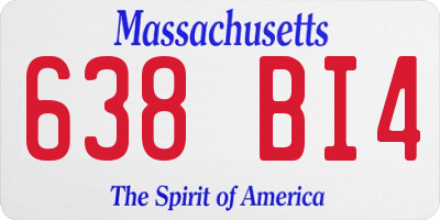 MA license plate 638BI4
