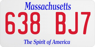MA license plate 638BJ7