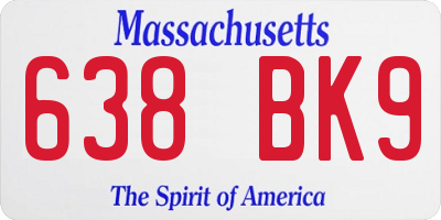 MA license plate 638BK9