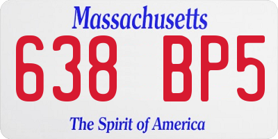 MA license plate 638BP5