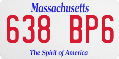 MA license plate 638BP6