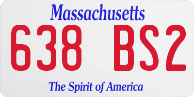 MA license plate 638BS2