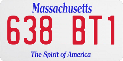 MA license plate 638BT1