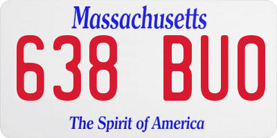 MA license plate 638BU0