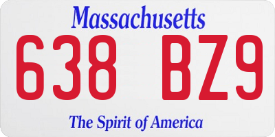 MA license plate 638BZ9